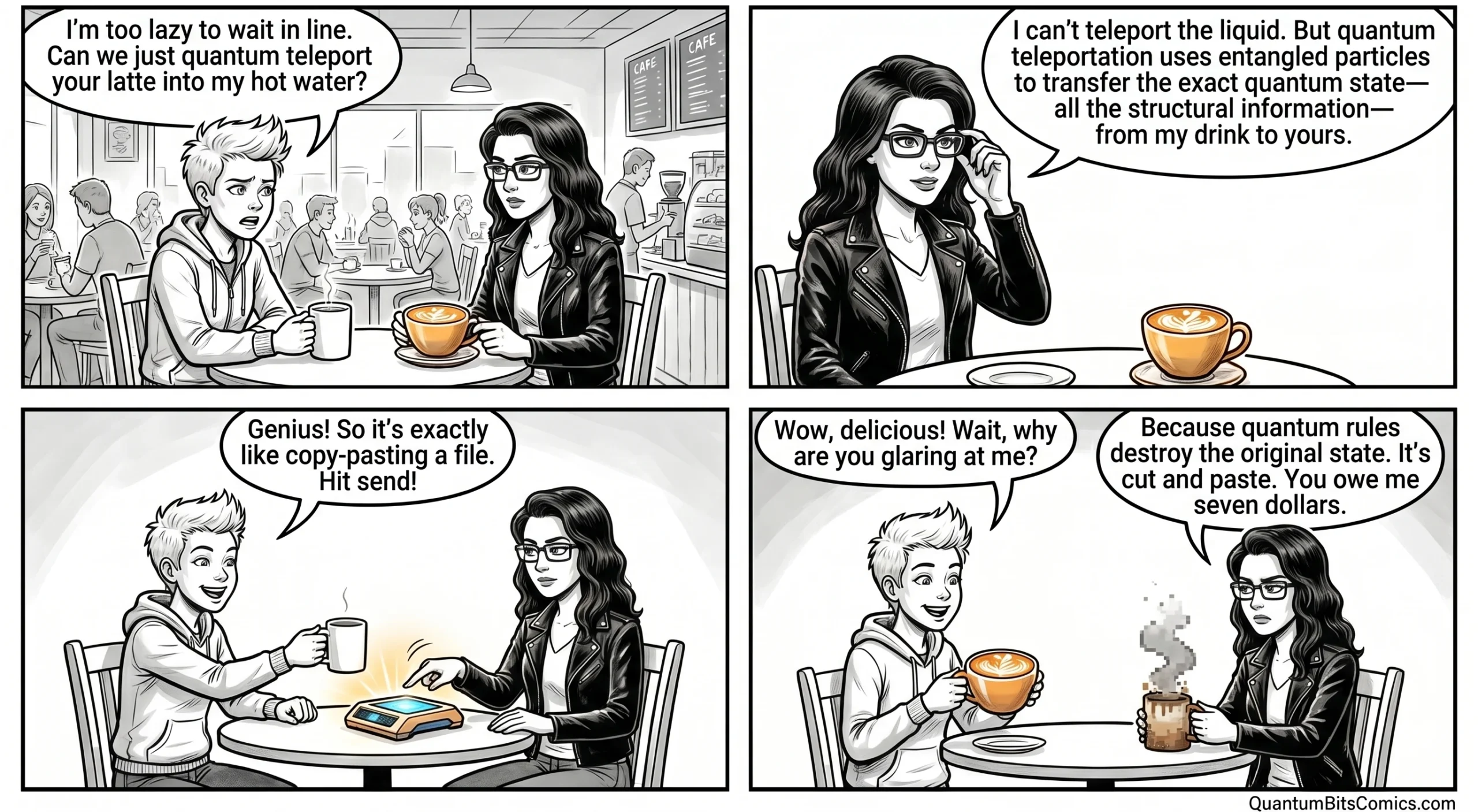 A quantum comic strip about quantum teleportation