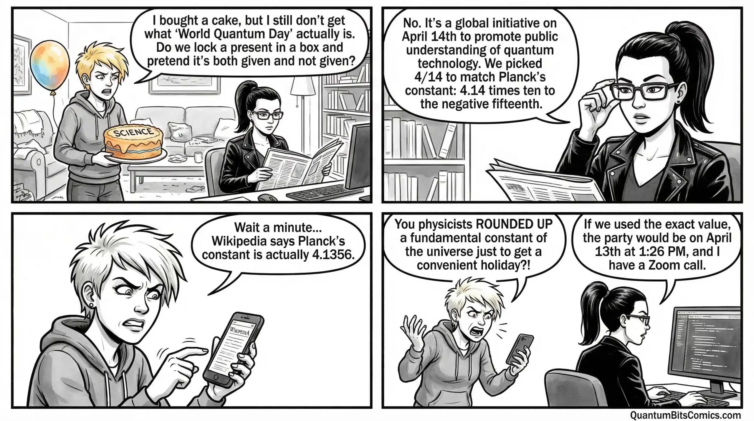 Comic about world quantum day