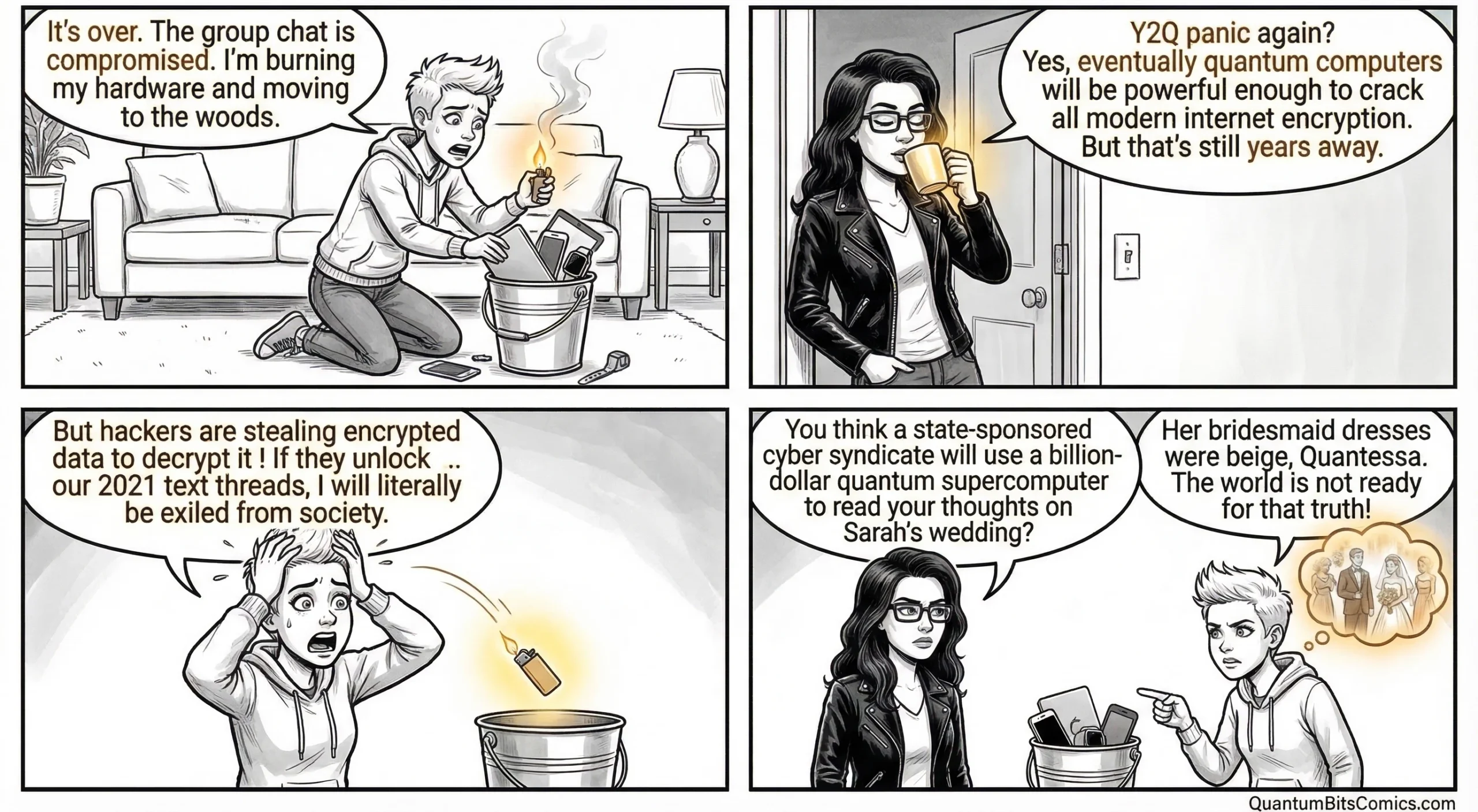 A quantum comic strip about y2q