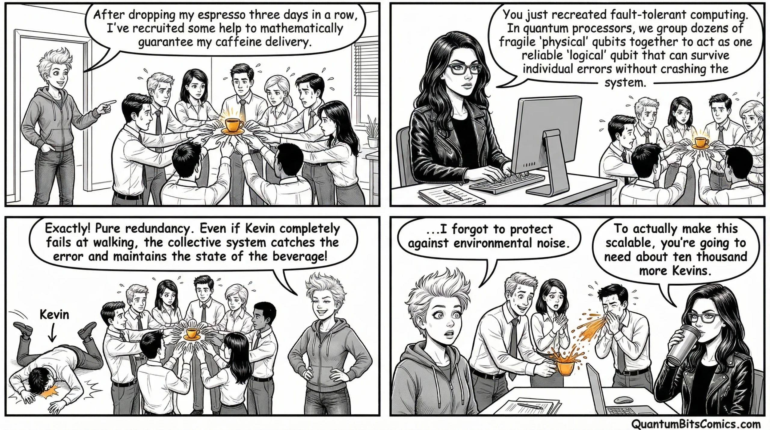 A quantum comic strip about fault tolerant computing
